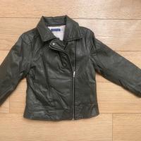 Giacca pelle bambina nero/grigio 6_7 anni