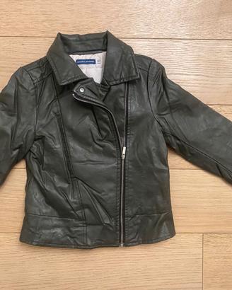 Giacca pelle bambina nero/grigio 6_7 anni