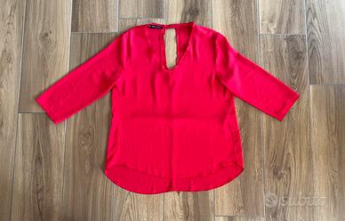 Camicia blusa rossa DANI Made In Italy da donna