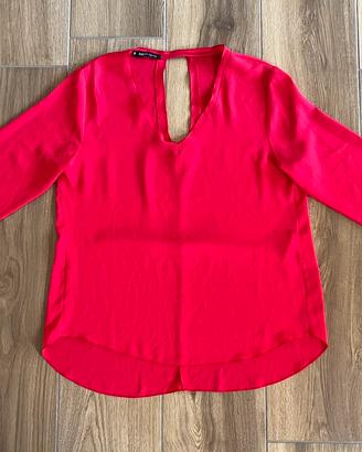 Camicia blusa rossa DANI Made In Italy da donna