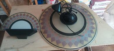 Lampadario  in vetro con applique