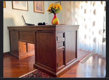 Elegante scrivania vittoriana stile inglese - Noce