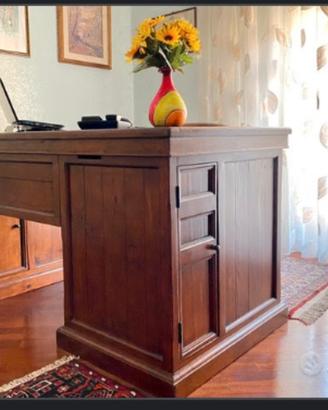 Elegante scrivania vittoriana stile inglese - Noce