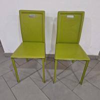 4 sedie Cribel ecopelle verde