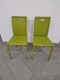 4 sedie Cribel ecopelle verde