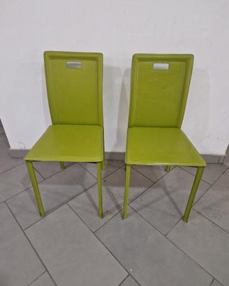 4 sedie Cribel ecopelle verde