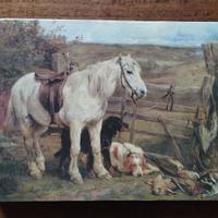 Quadro con cavallo e cani