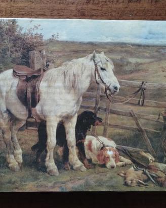 Quadro con cavallo e cani