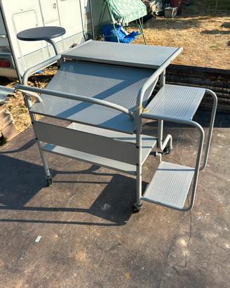 Carrello p. Computer ferro verniciato grey