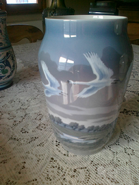 Royal Copenhagen Denmark - Vaso "cigni in volo"