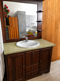 Mobile Bagno Arte Povera 110x57 cm con Specchiera 