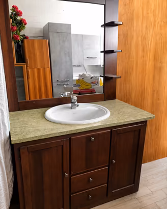 Mobile Bagno Arte Povera 110x57 cm con Specchiera 