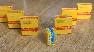 Pellicole Super 8 Kodachrome + Rullino Ektachrome