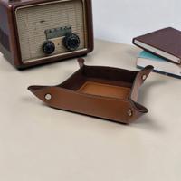 Svuotatasche in vera pelle marrone chiaro