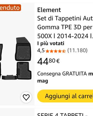 tappetini per fiat 500x