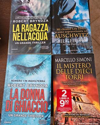 4 libri 2 thriller, una storia vera e uno storia 