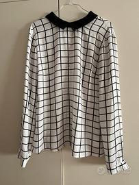 camicia bianca e nera viscosa