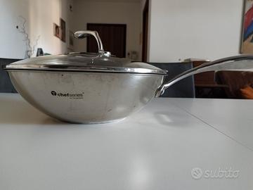 Pentola Wok con Coperchio