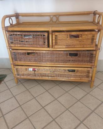 Cassettiere in vimini