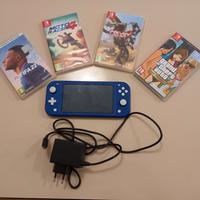 nintendo switch + 4 giochi + caricabatteria