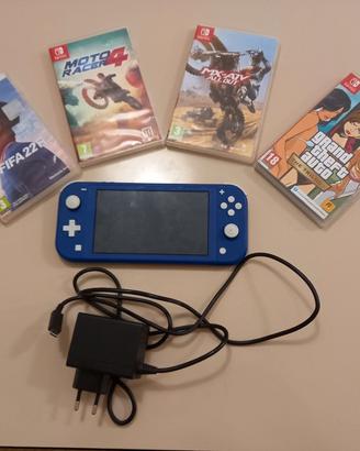 nintendo switch + 4 giochi + caricabatteria