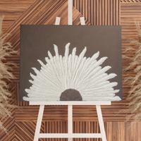 Quadro Moderno in Rilievo - Fiore Gesso e Acrilico