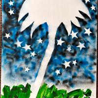 copia dipinto Palma Mario Schifano 210 x 140