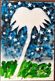 copia dipinto Palma Mario Schifano 210 x 140