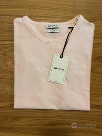 T-shirt GAS rosa pastello nuova con cartellino