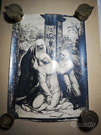 Antica Stampa Estasi Santa Caterina Siena - Sodoma
