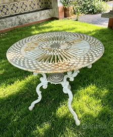 tavolo in ghisa vittoriano da giardino