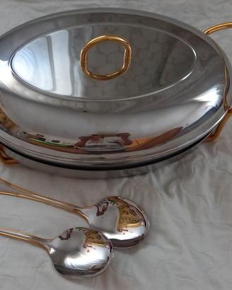 Pirofila Gottinghen con coperchio e base, acciaio