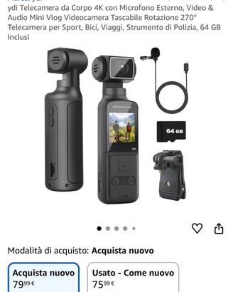 Telecamera da Corpo 4K action cam