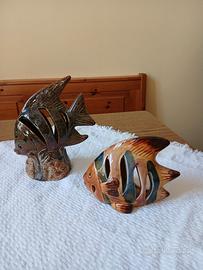 porta candela  ceramica  a forma  di pesce  