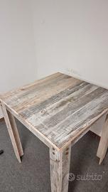 tavolo sbiancato legno antico artigianale 