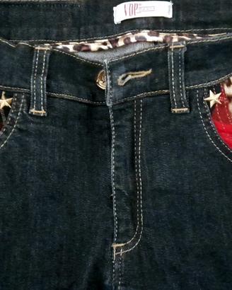 Jeans donna VDP con inserti maculati