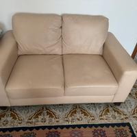 Divano in finta pelle 2 posti beige