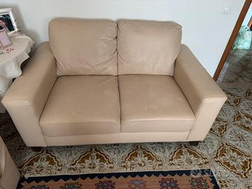 Divano in finta pelle 2 posti beige