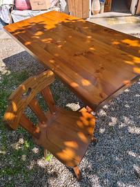 Tavolo in legno massello 180x85 cm + 6 sedie 
