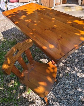 Tavolo in legno massello 180x85 cm + 6 sedie 