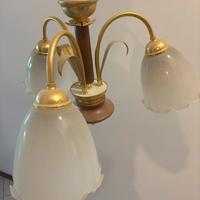 Lampadario e coppia di abat-jour vintage