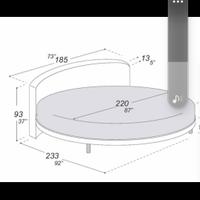 cornice in pelle con rete letto rotondo 