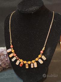 collana agata persiana, mookaite,ematite,