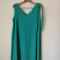 Vestito donna smanicato verde estivo XL Lizalù