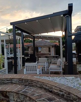 Pergotenda motorizzata da show room