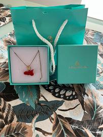 Collana argento con ciondolo in corallo