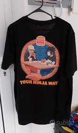 T-shirt Naruto Burger King 2025 Nero Taglia XL 