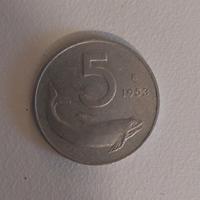 5 lire delfino 1953