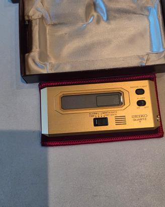 sveglia da viaggio seiko Quartz vintage dorata .