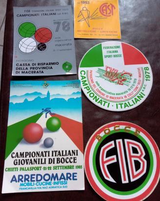Adesivi vintage gioco bocce Fib